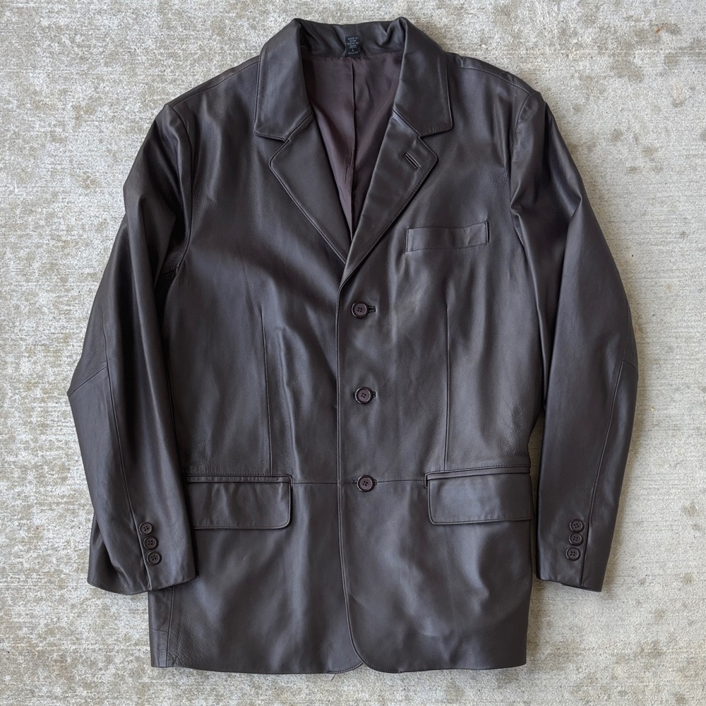 LP uomo Vintage Dark Brown Leather Blazer
